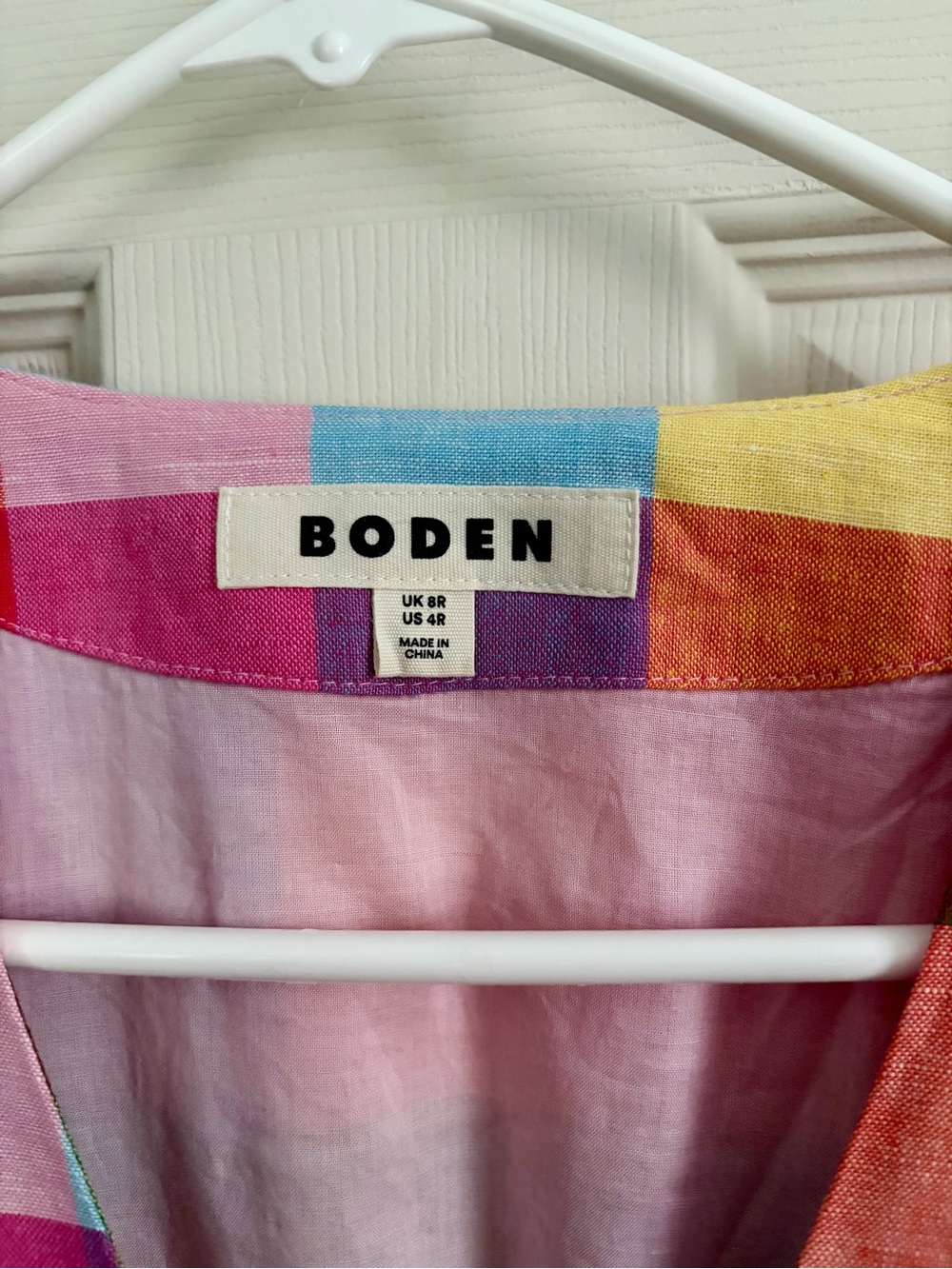 Boden Colorful Gingham Maxi Dress with Puffed Sleeves. - Picture 4 of 7